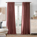 Dessy Velvet Curtains 2 Panel Set Super Soft luxury Rod Pocket Back Tab Curtains (Set of 2)