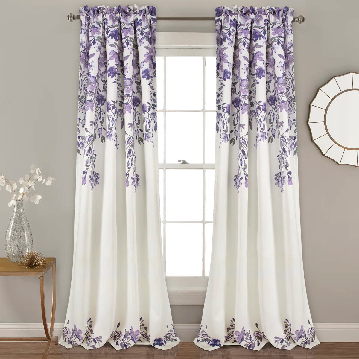 Lush Decor Tanisha Floral Room Darkening Curtain Panels Pair Drapes (Set of 2) (Set of 2)