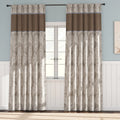 Aubrey Jacquard Black Curtain Panel Pair 50x84" (Set of 2)