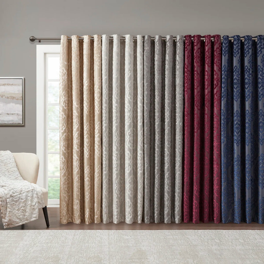 Mirage Damask Total Blackout Thermal Grommet Single Curtain Panel