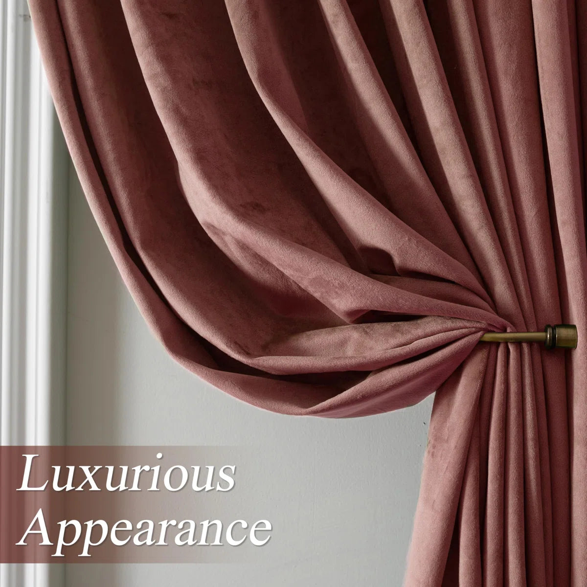 Dessy Velvet Curtains 2 Panel Set Super Soft luxury Rod Pocket Back Tab Curtains (Set of 2)
