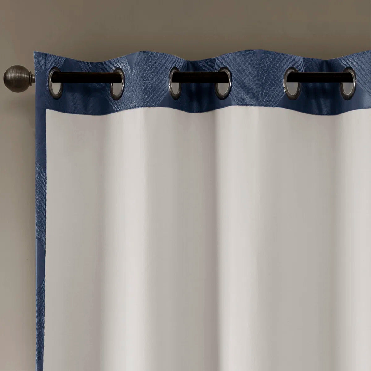 Bentley Ogee Knitted Jacquard Geometric Total Blackout Single Curtain Panel