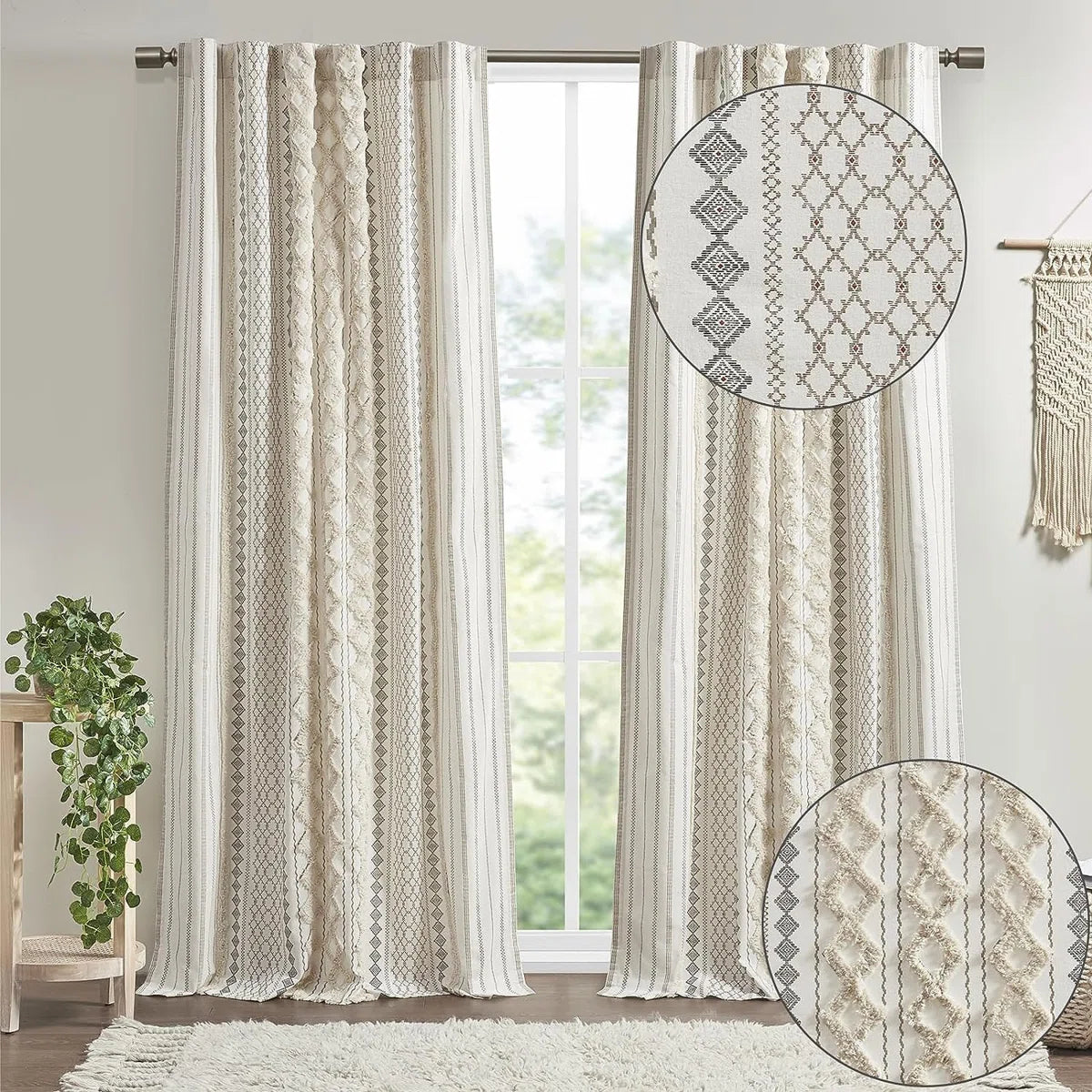 Lush Decor Tanisha Floral Room Darkening Curtain Panels Pair Drapes (Set of 2) (Set of 2)