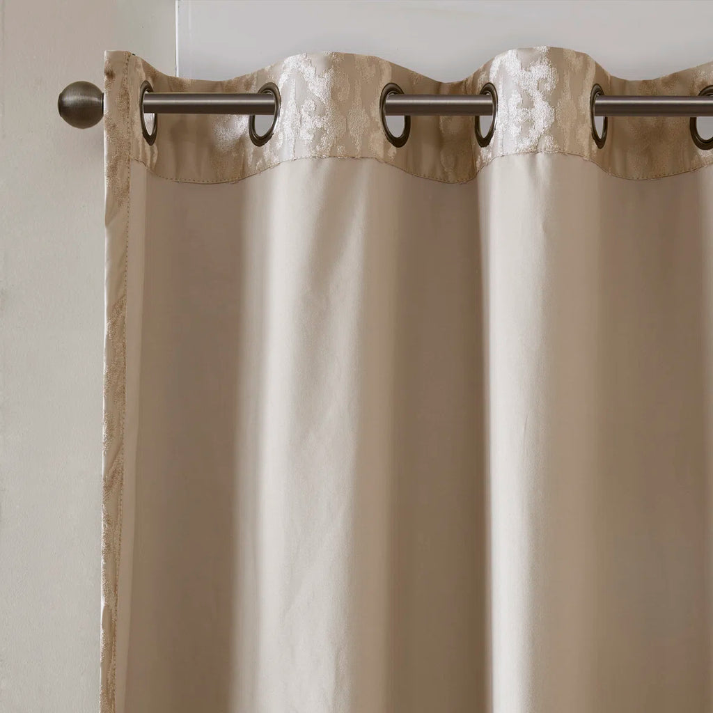Mirage Damask Total Blackout Thermal Grommet Single Curtain Panel