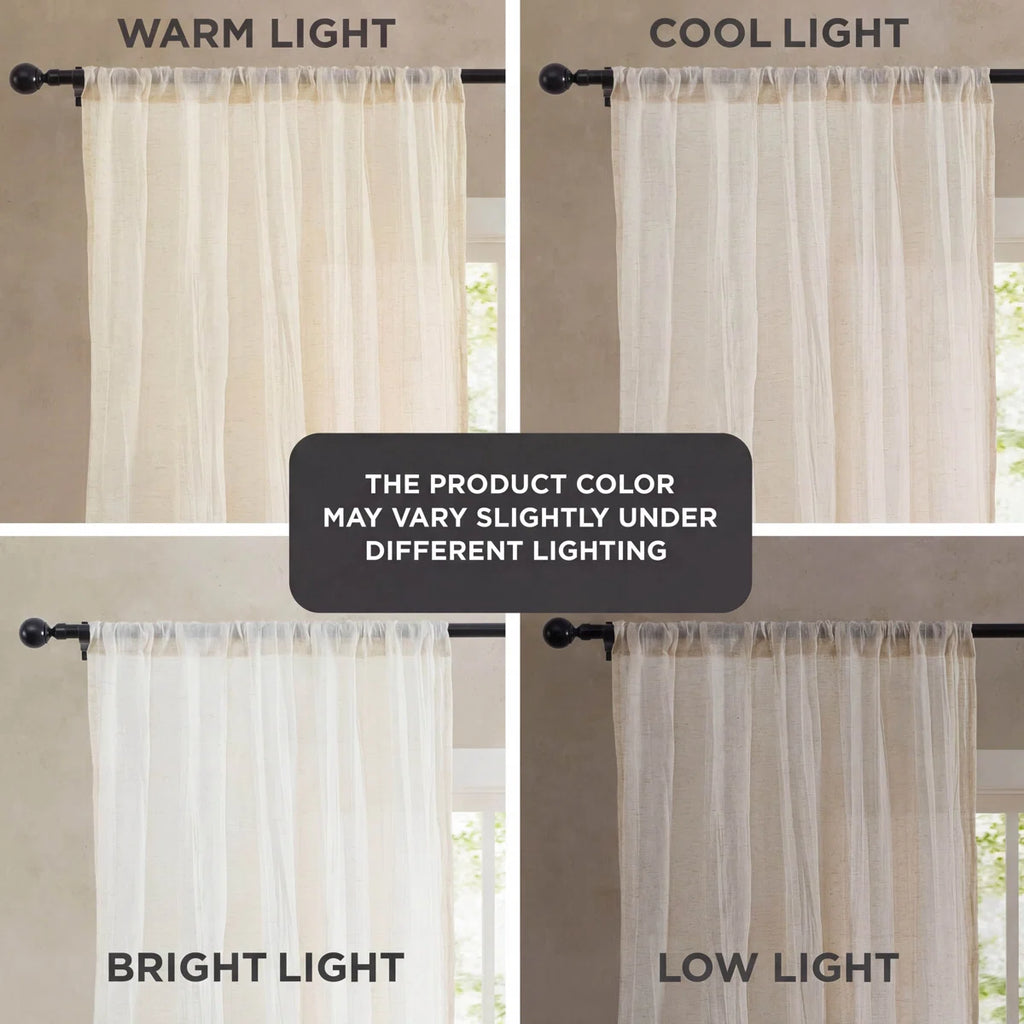 Solid Semi-Sheer Curtain Panels (Set of 2)