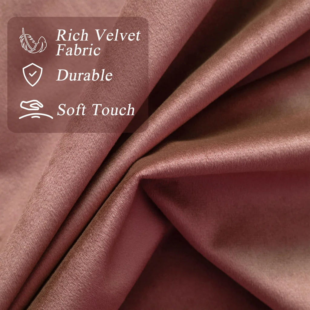 Dessy Velvet Curtains 2 Panel Set Super Soft luxury Rod Pocket Back Tab Curtains (Set of 2)